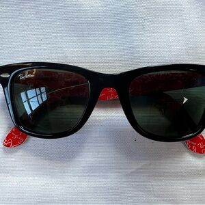 Ray-Ban Wayfarer Black Sunglasses with Red Accents